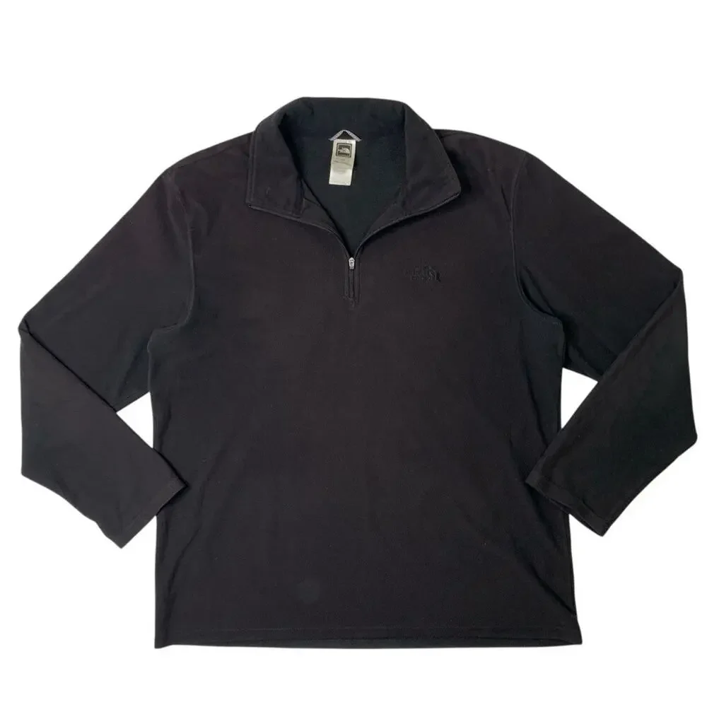 Vintage The North Face Sweater Men Large Black Fleece 1/4 Zip Lightweight Hiking